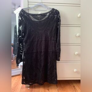 Black Lace Dress with Slip